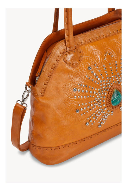 Mini Queen Peacock Bag-Antique Tan