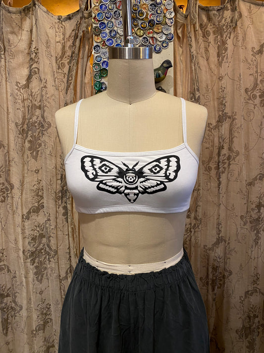 Bra Top - Death Moth - White