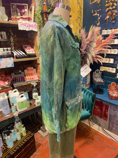 Custom Dyed Denim Jacket - Pine