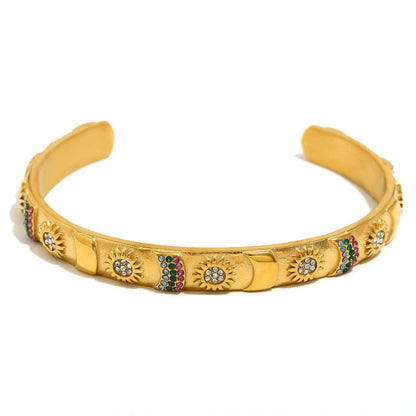 Tarot Style Cuff Bangle - Golden Sun