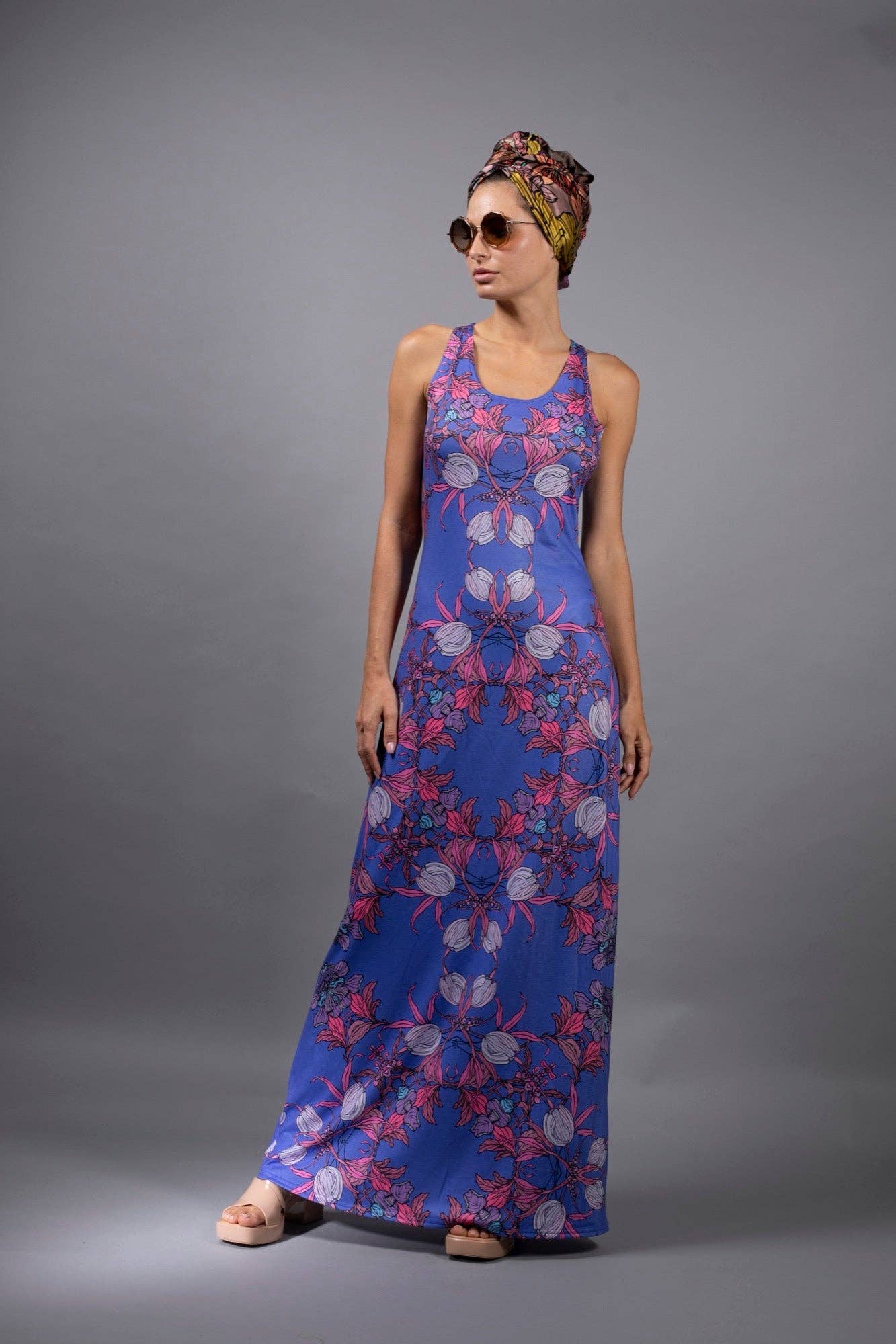 Crocus Purple Floral Maxi Dress - La De Da