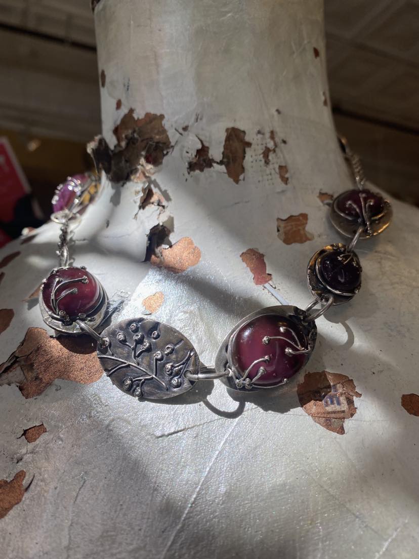 Burgundy Dream Artisan Glass Necklace* - La De Da