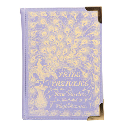 Pride and Prejudice Purple Book Crossbody Clutch Bag - Large