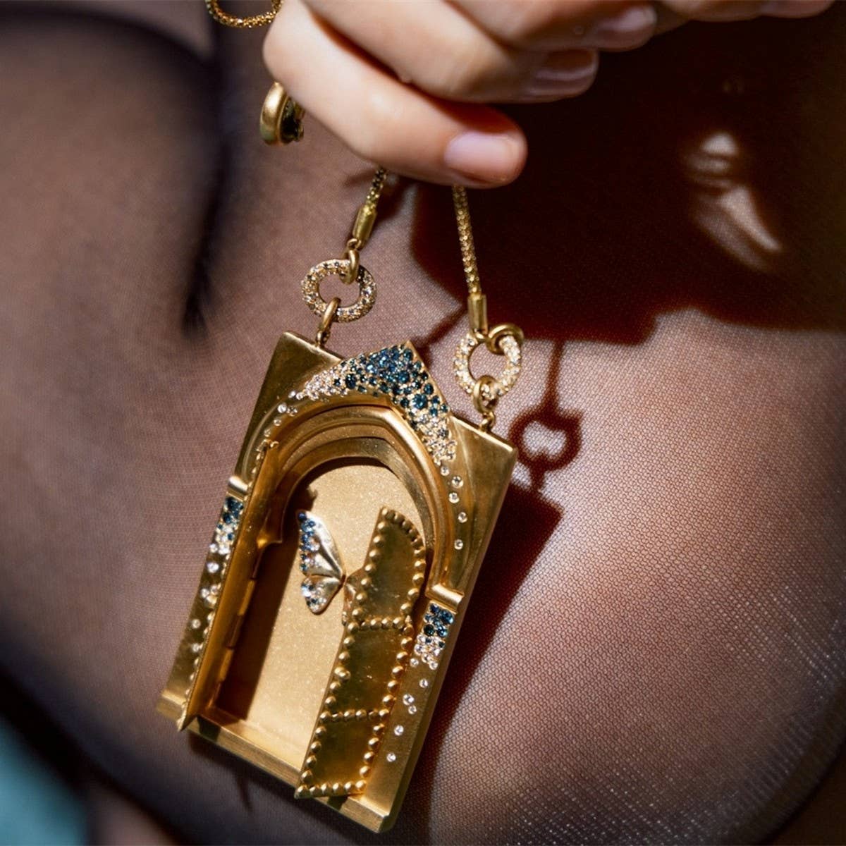 Tarot Rebirth Locket – Butterfly Gold Pendant