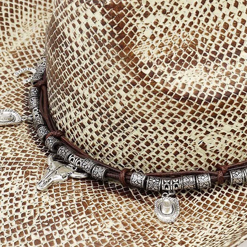 Handmade Vintage Cowboy Hat With Western Bull Head