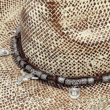 Handmade Vintage Cowboy Hat With Western Bull Head