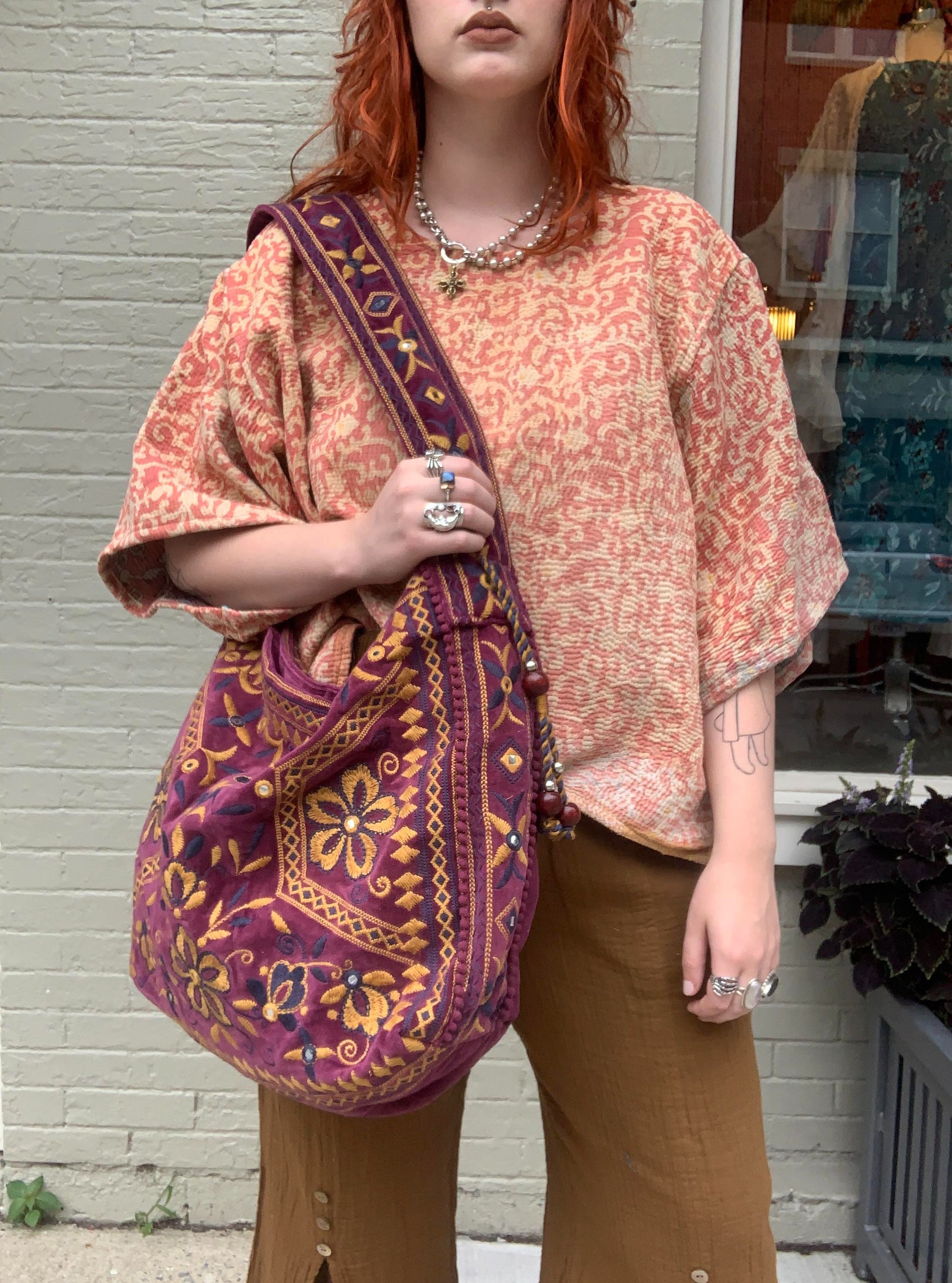 Free People Vic Velvet Slouchy Bag