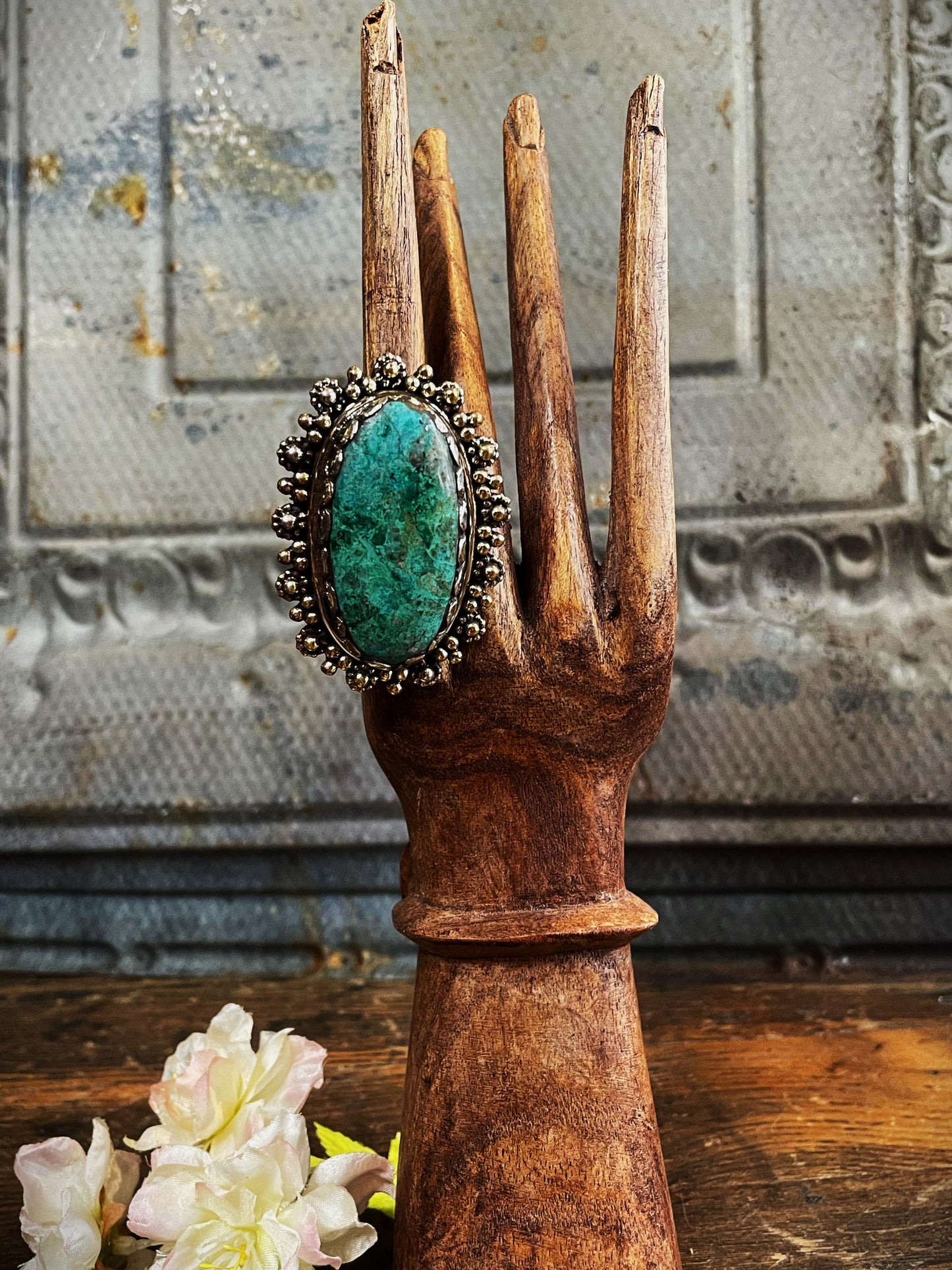 Floral Chrysocolla OOAK Ring - La De Da