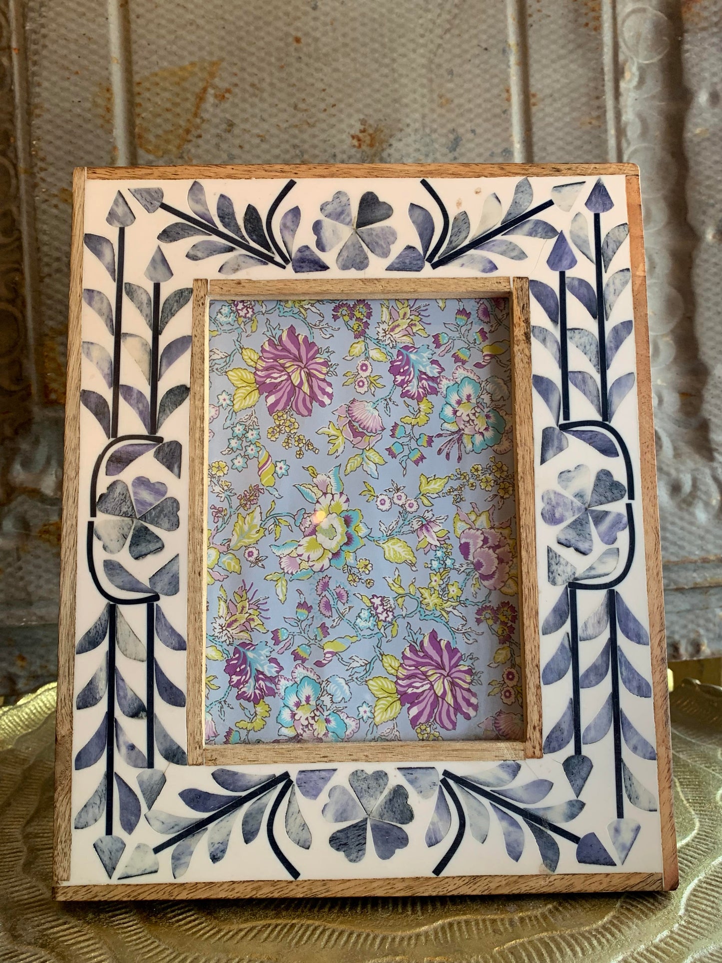 Blue Belle Bone Inlay Photo Frame 5x7 - La De Da