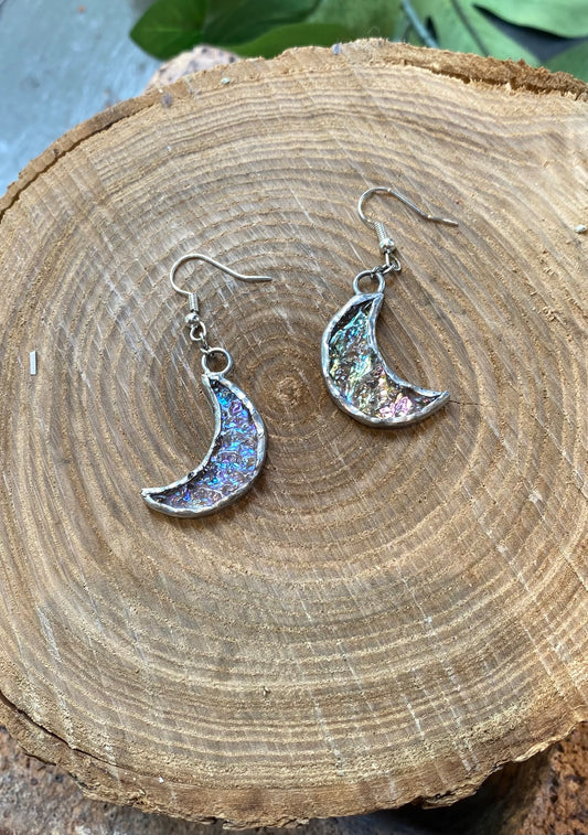 Crescent Moon Glass Earrings - KC12*