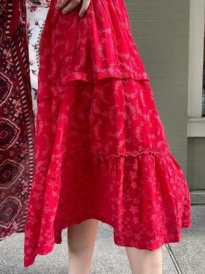 Vitaly Tiered Embroidered Midi Dress - La De Da