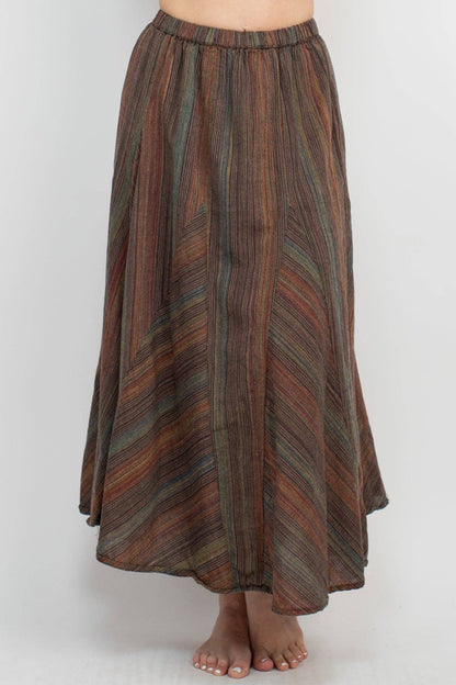 Twirl Striped Maxi Skirt - Agate