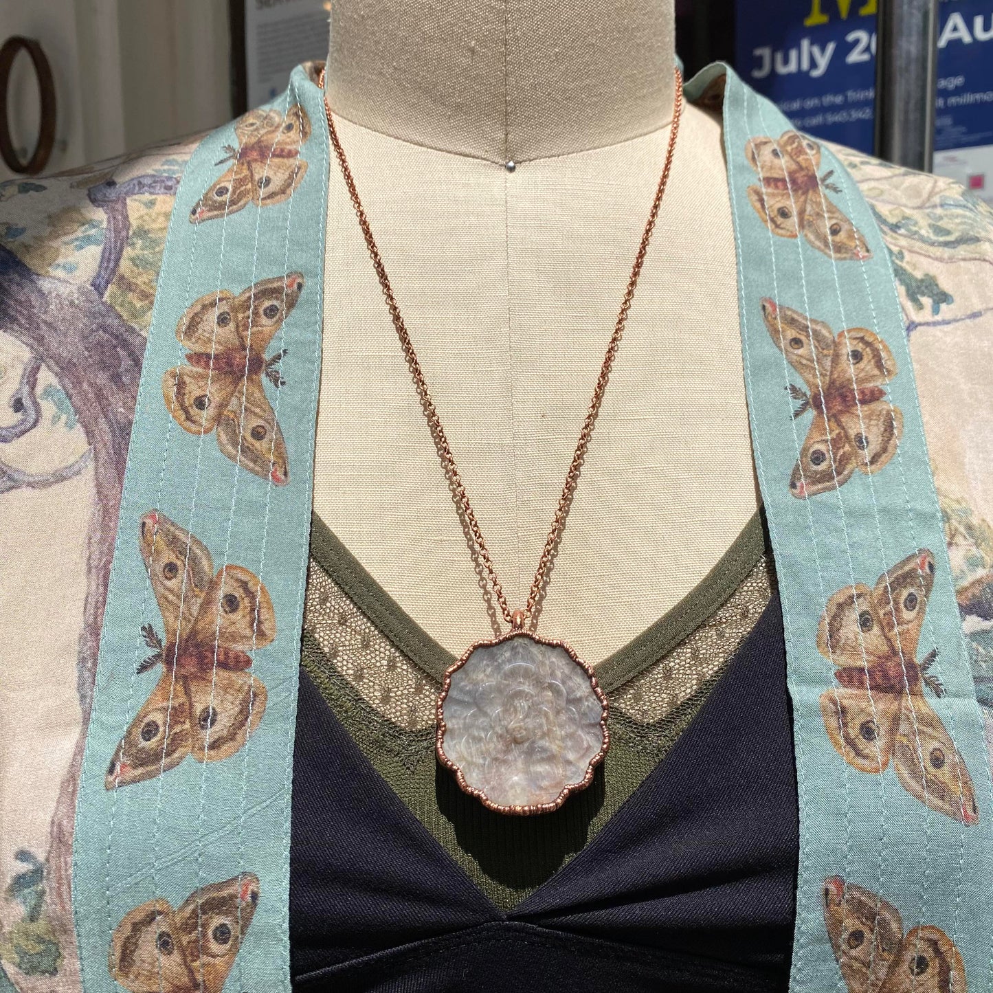 Sunstone Moonstone Peacock Necklace - La De Da