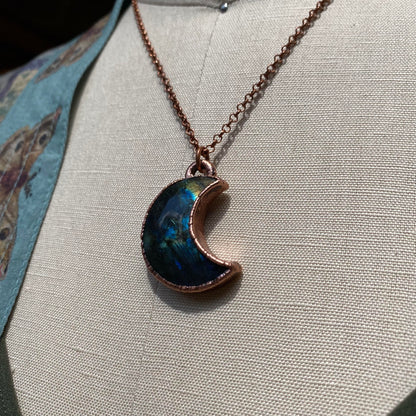 Labradorite Crescent Moon Necklace - La De Da