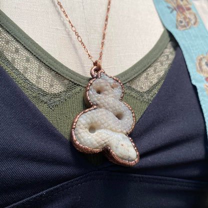 Sunstone Moonstone Serpent Necklace - La De Da