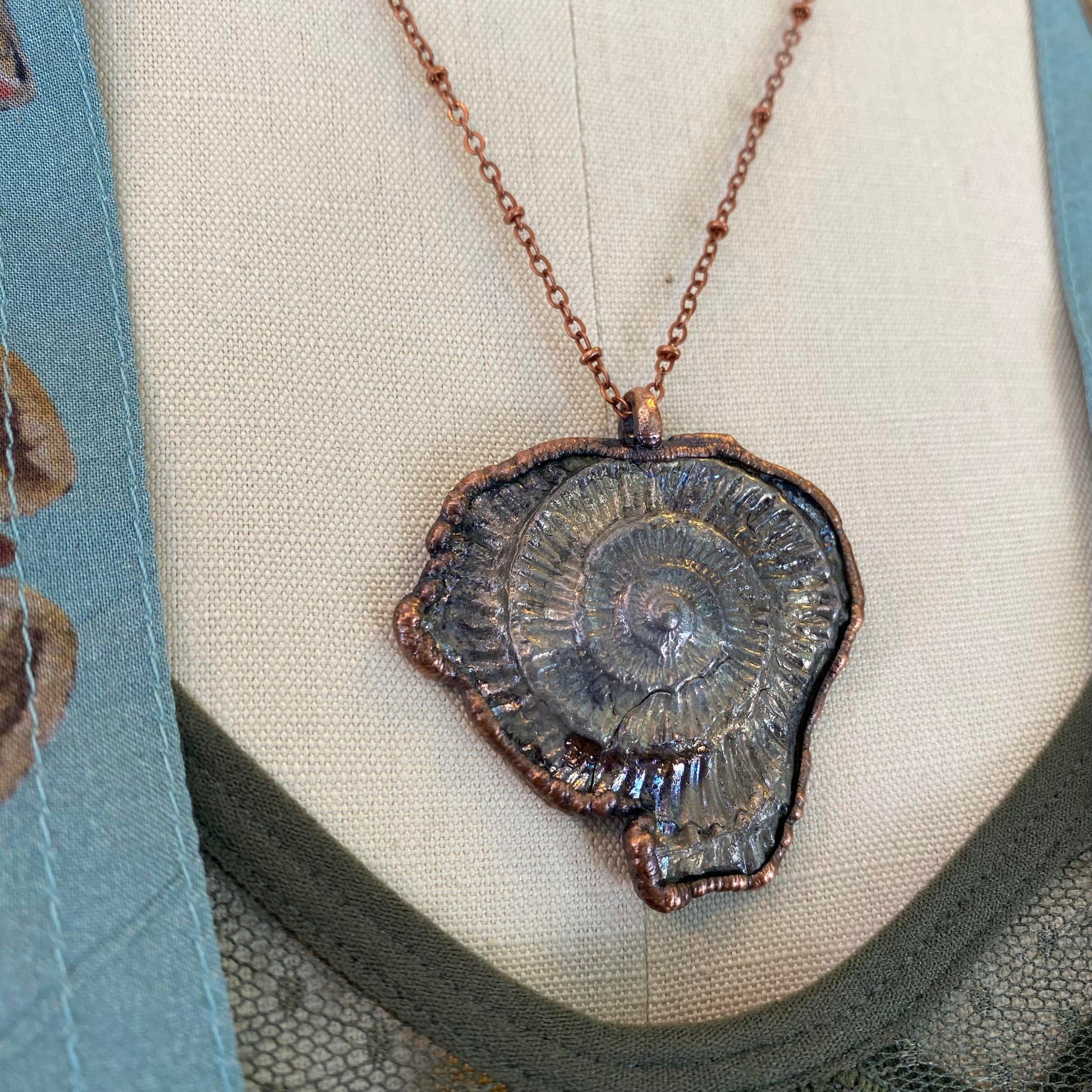 Ammonite Pressed Bismuth Necklace - La De Da