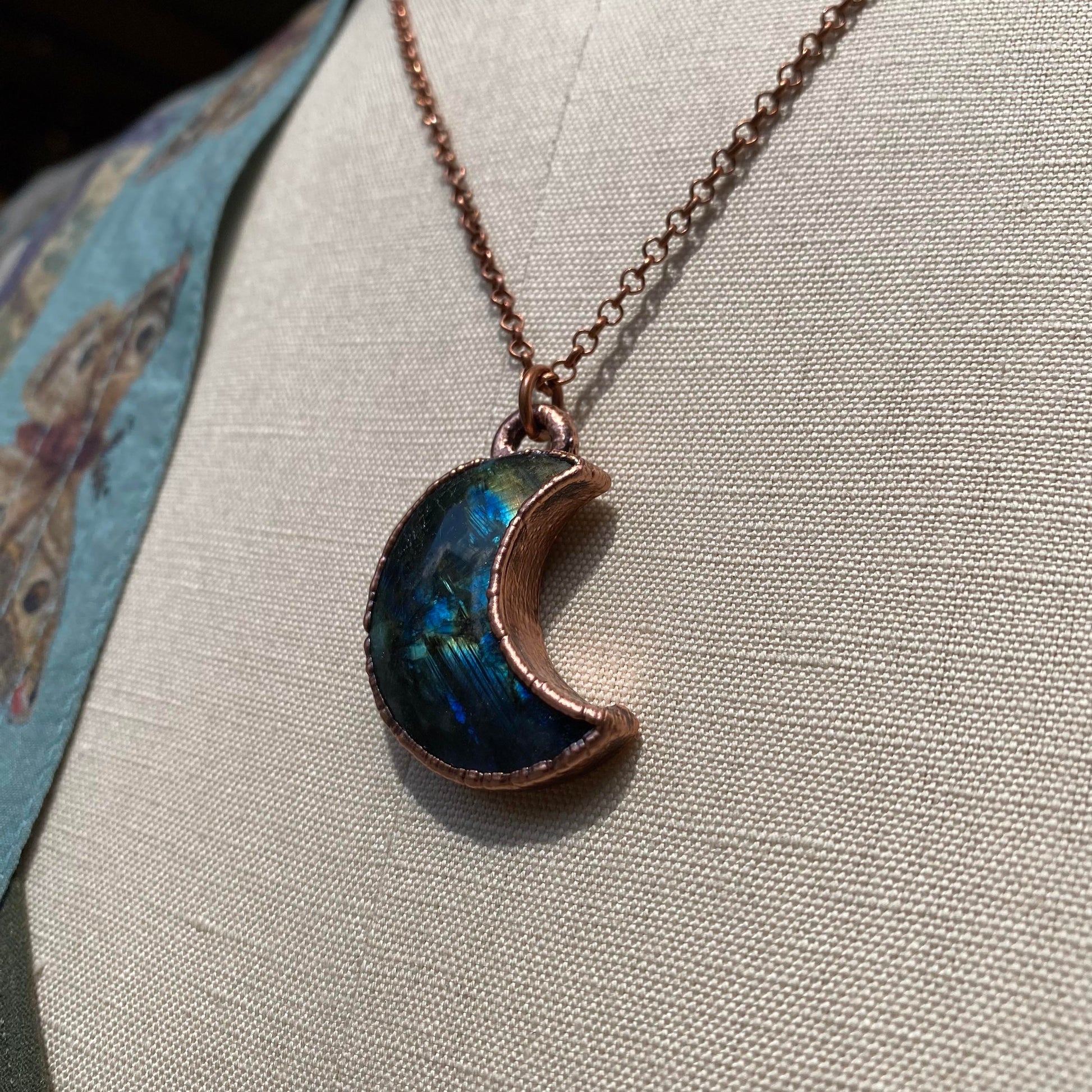 Labradorite Crescent Moon Necklace - La De Da