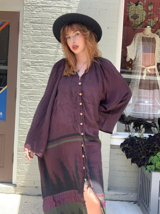 Overdye Plum Woodstock Duster Dress - La De Da