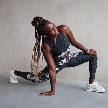 Blackout Beeloved Printed Yoga Crops - La De Da