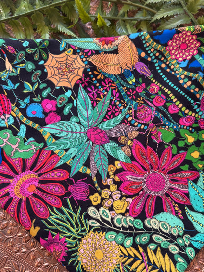 Colorful Florals / Black Bandana #SS7*