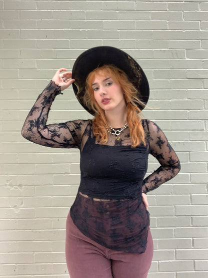 Black Full Bloom Layering Top - La De Da