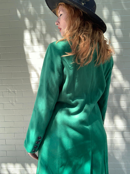 Vibrant Green Button Pea Coat - La De Da