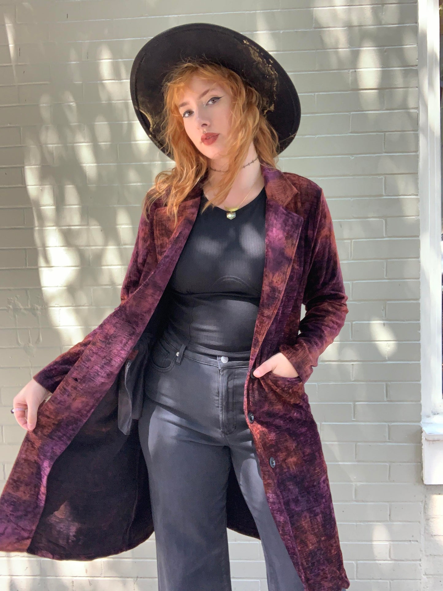 Corduroy Button Coat Brushed Ember - La De Da
