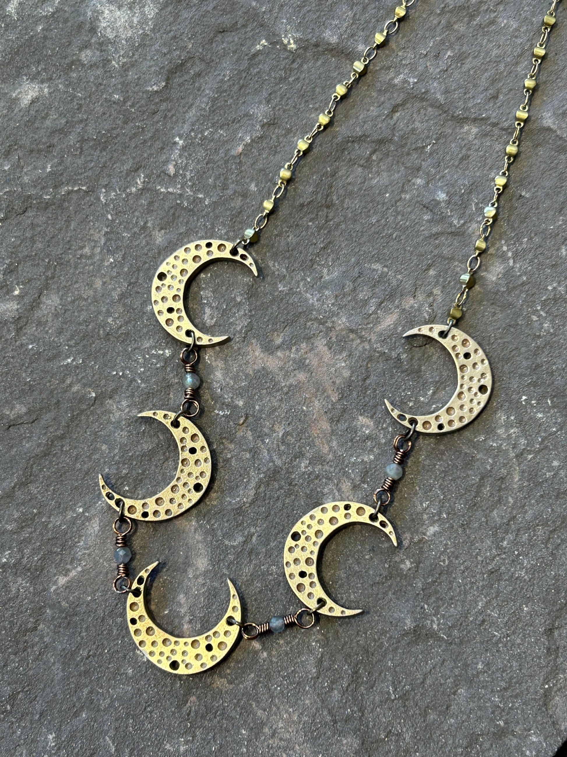 Selene, Multi Crescent Moon Necklace - La De Da