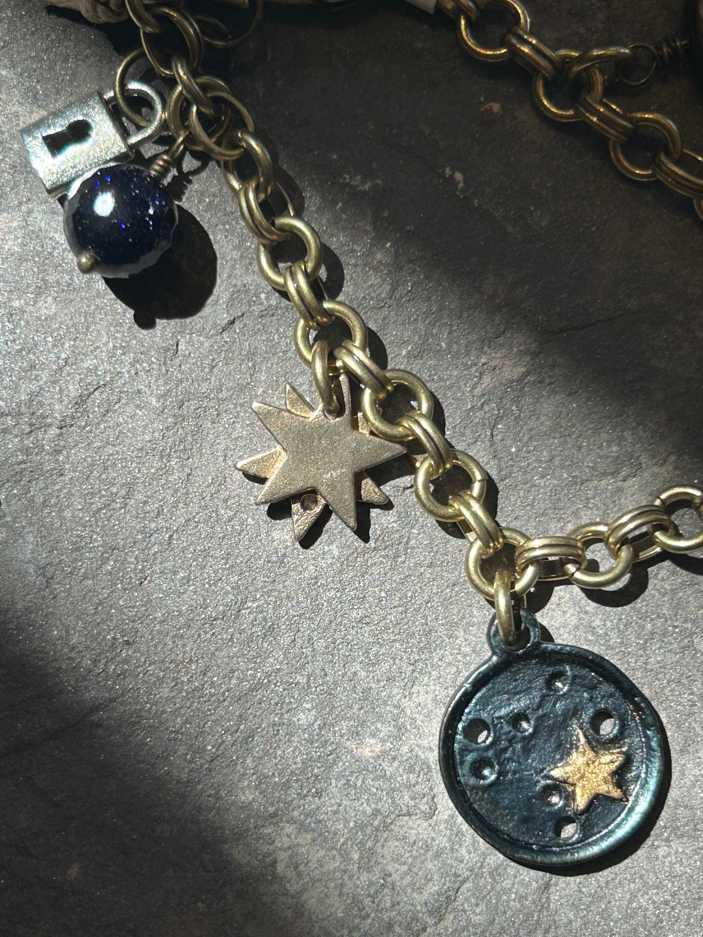 Cast Bronze Celestial Charm Bracelet - La De Da