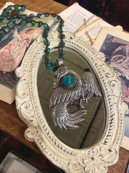 Turquoise Bird Long Necklace - La De Da