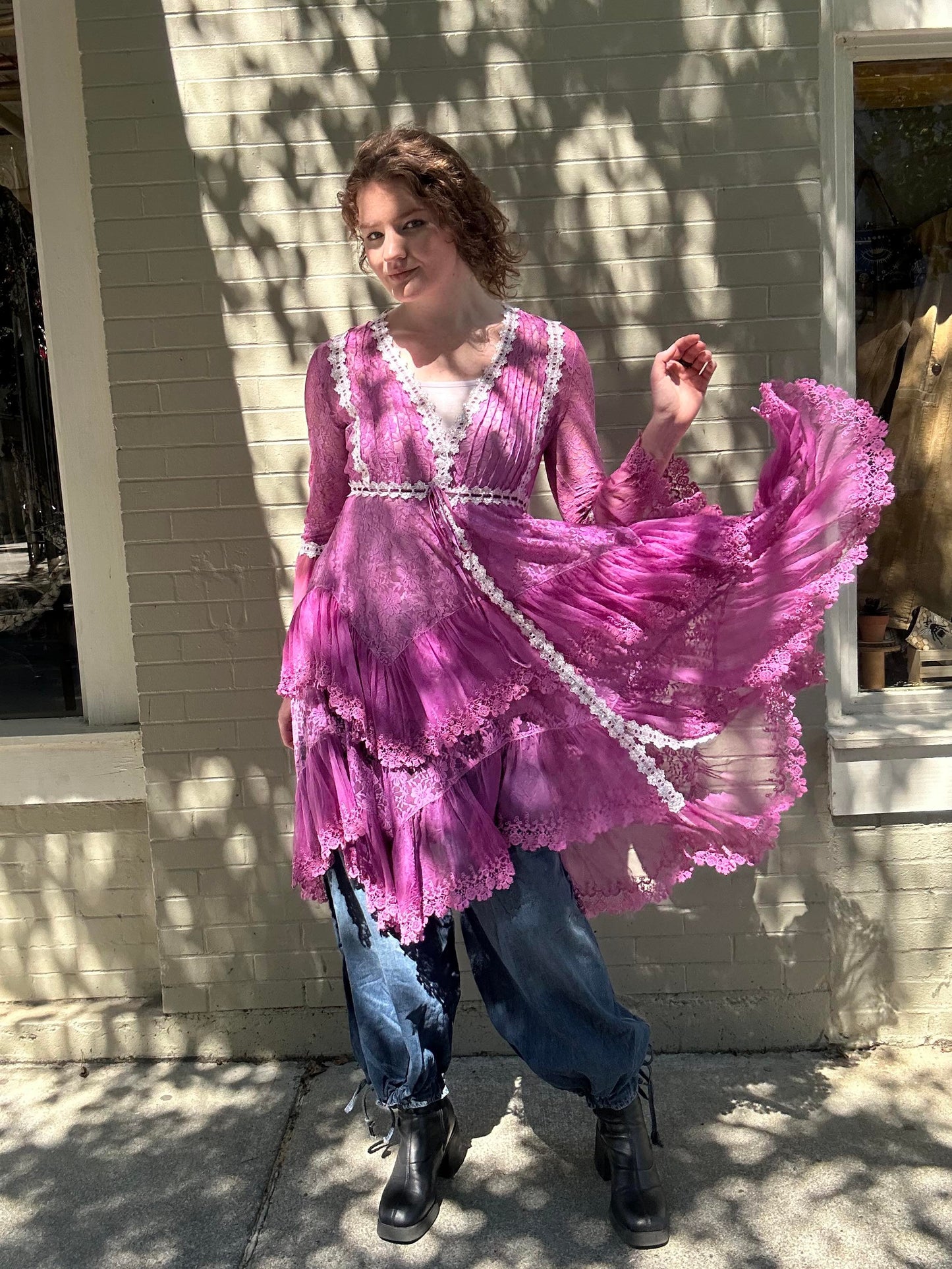 Custom Dyed Lace Dress - La De Da