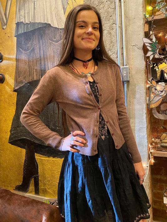 Custom Dyed Cropped Cardigan - La De Da