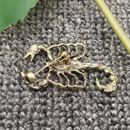 Blue Cubic Zirconia Scorpion Brooch