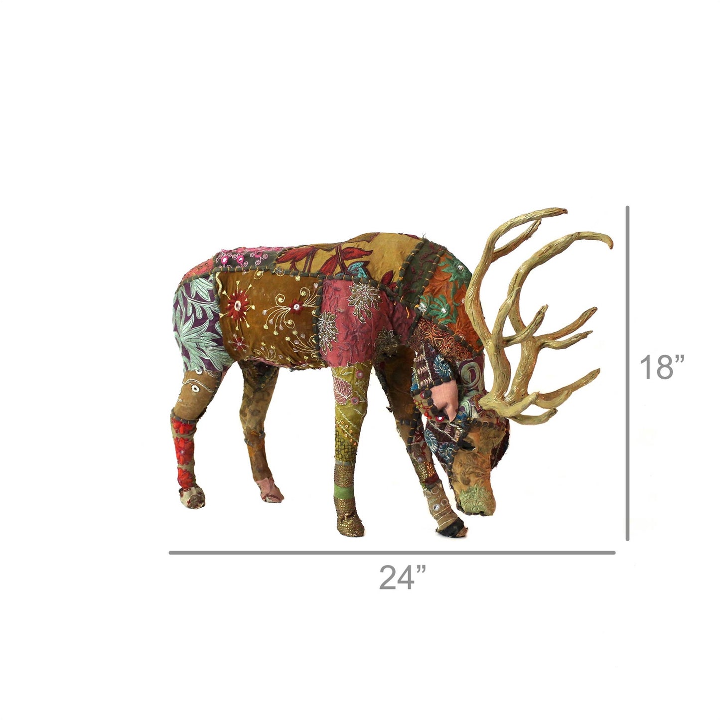 Bavarian Forest Stag Grazing - Ex Lrg - Deep Brown