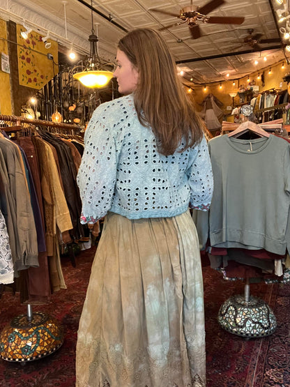 Custom Dyed Cropped Cardigan - La De Da