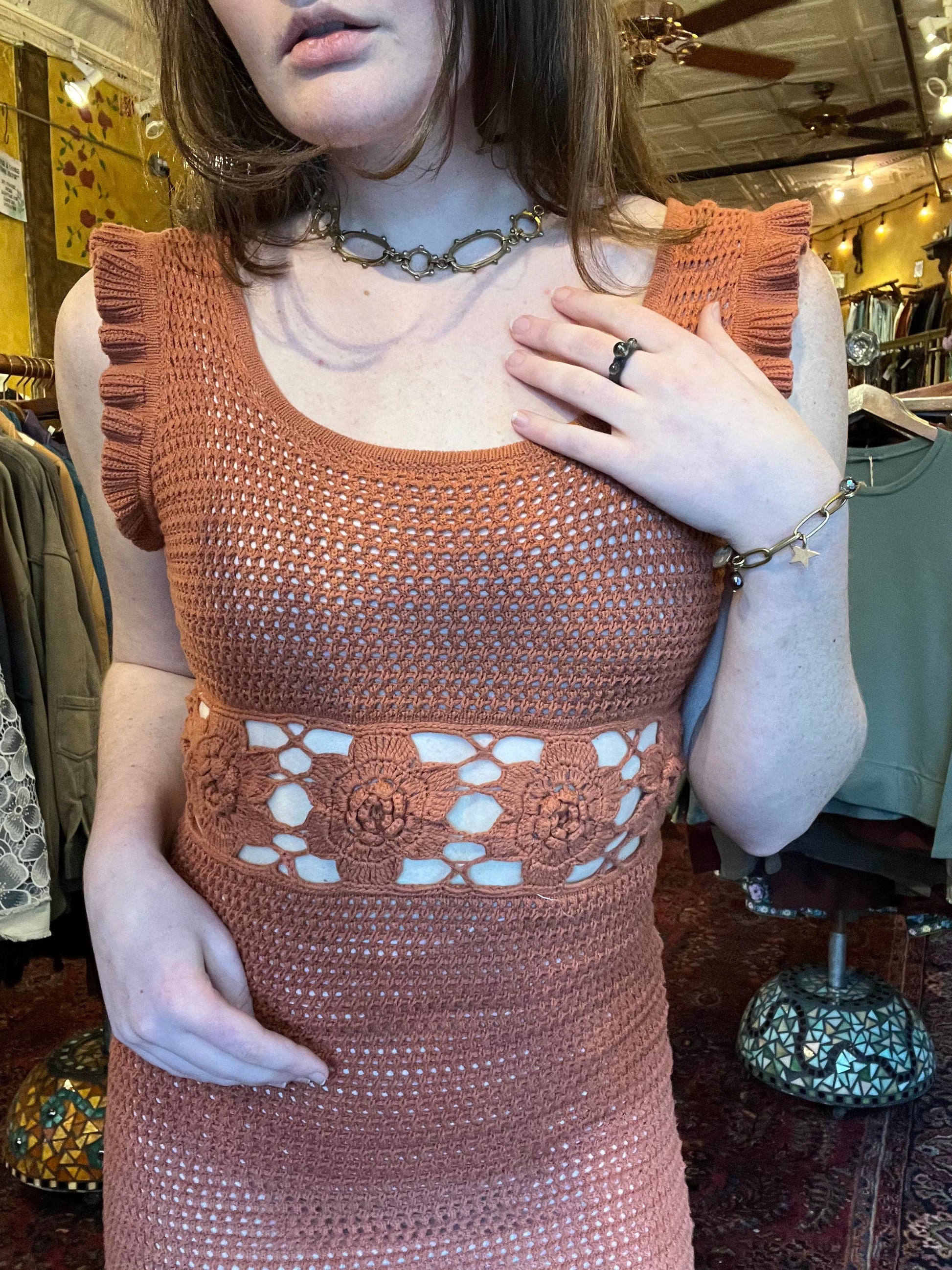 Custom Dyed Crochet Dress - La De Da