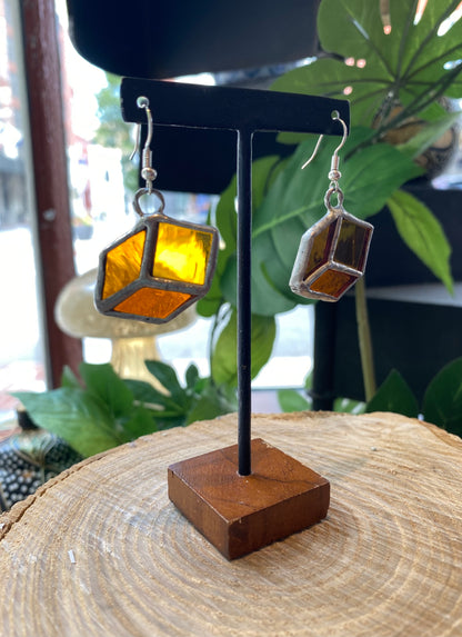 Cube Stained Glass Earrings - KC13*