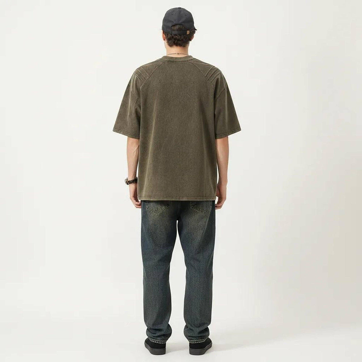 Men's Short Sleeve Crew Neck Graphic T-Shirt with Relaxed Fit - Brown
