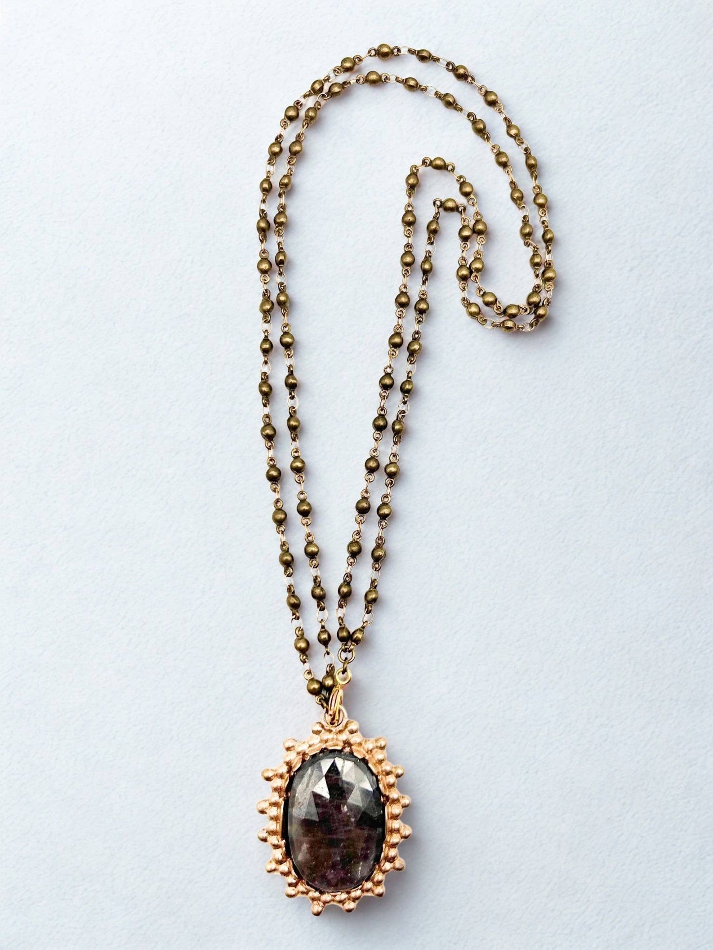 Large Oval Gray Sapphire Necklace