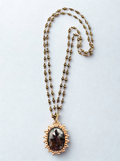 Large Oval Gray Sapphire Necklace
