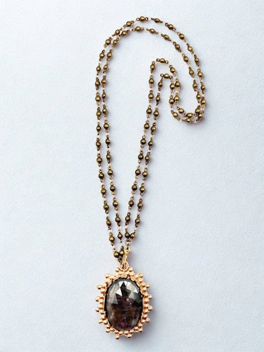 Large Oval Gray Sapphire Necklace
