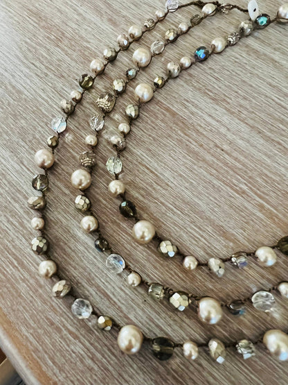 Baroque Pearl And Crystal Necklace