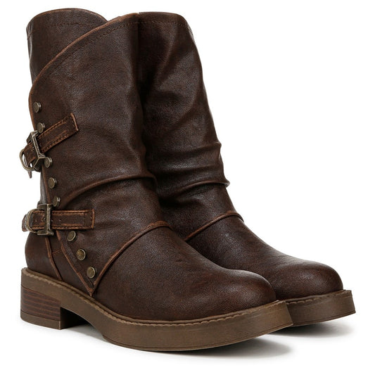Venice Cuff Moto Boot - Distressed Brown