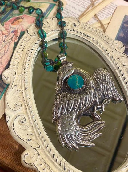 Turquoise Bird Long Necklace - La De Da