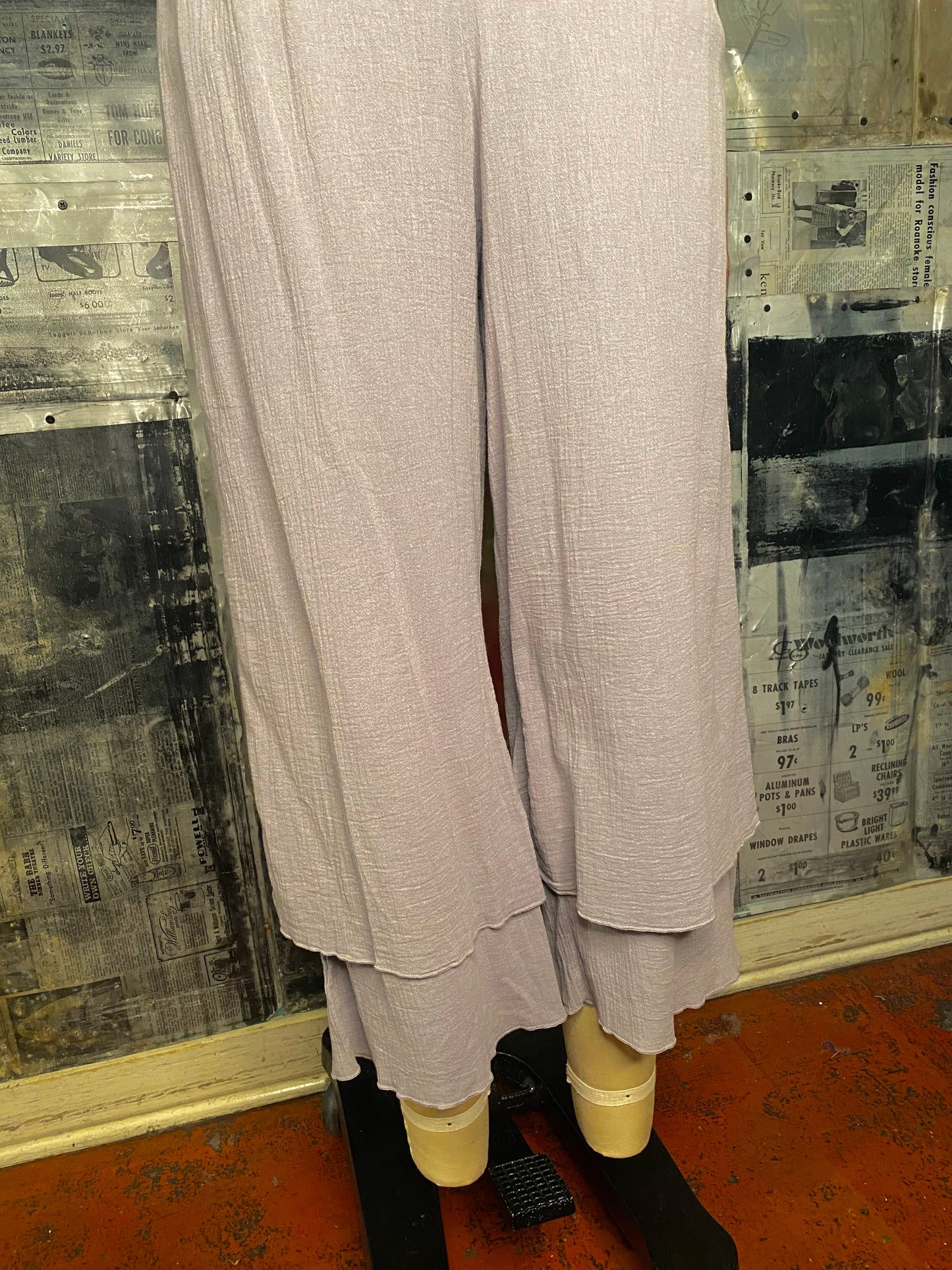 Crop Layered Pant - Platinum