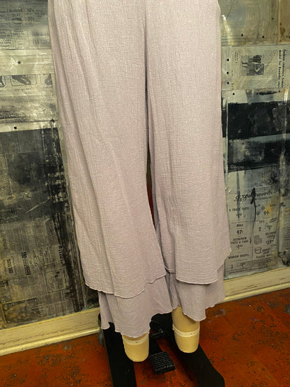 Crop Layered Pant - Platinum