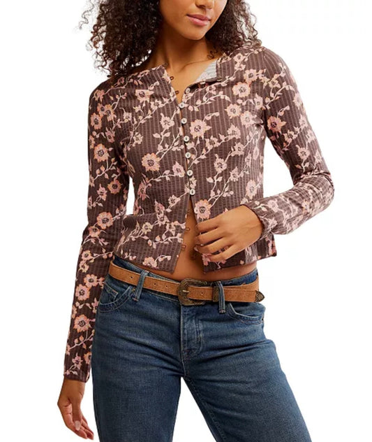 Tilly Long Sleeve Print - French Chocolate Combo