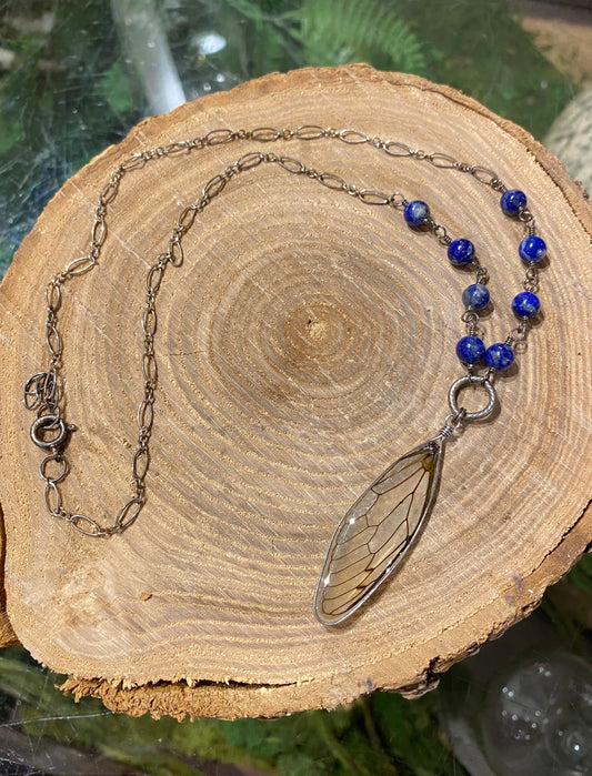Cicada Wings w/ Sodalite Necklace *N254