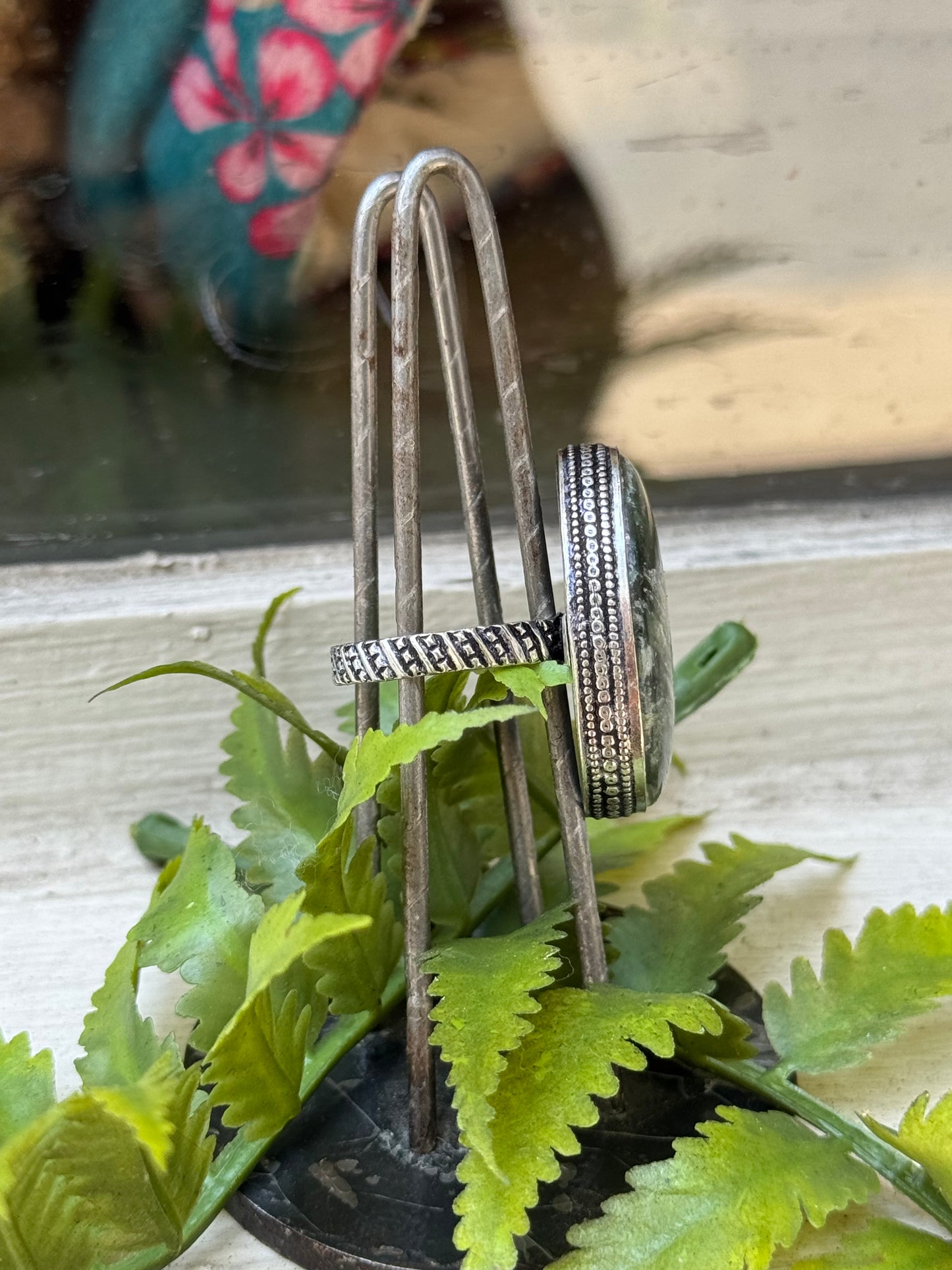 Seraphinite Silver Ring