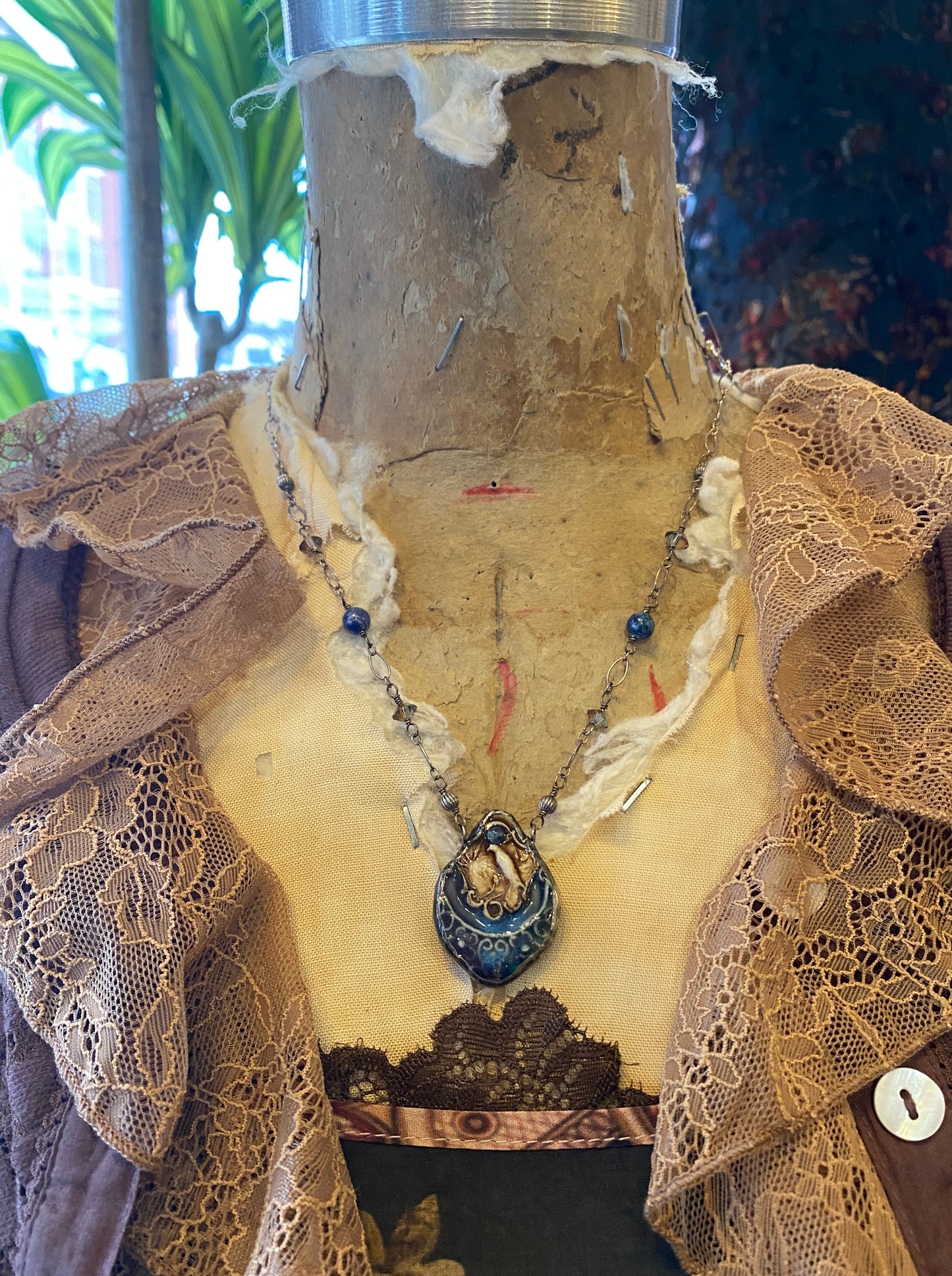 Ceramic Bird from Spain Necklace